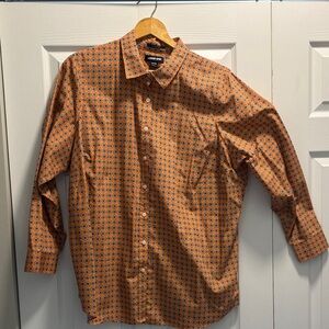 Lands' End Orange Geometric Women's Blouse